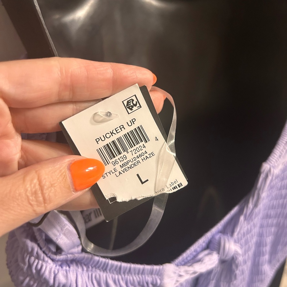 NWT bar III purple strappy one piece lavender swim suit size large - Picture 7 of 7